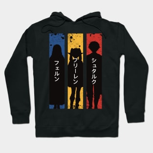 Frieren Party Members Black Silhouette with Fern Stark from Sousou no Frieren or Frieren Beyond Journeys End Anime SNF-172 Hoodie